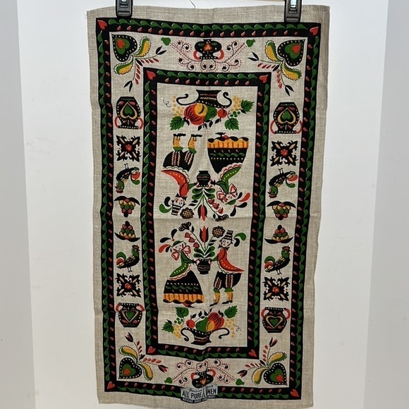 Parisian Prints Linen Table Runner Vintage Dutch Design - Picture 1 of 6